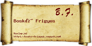 Boskó Frigyes névjegykártya